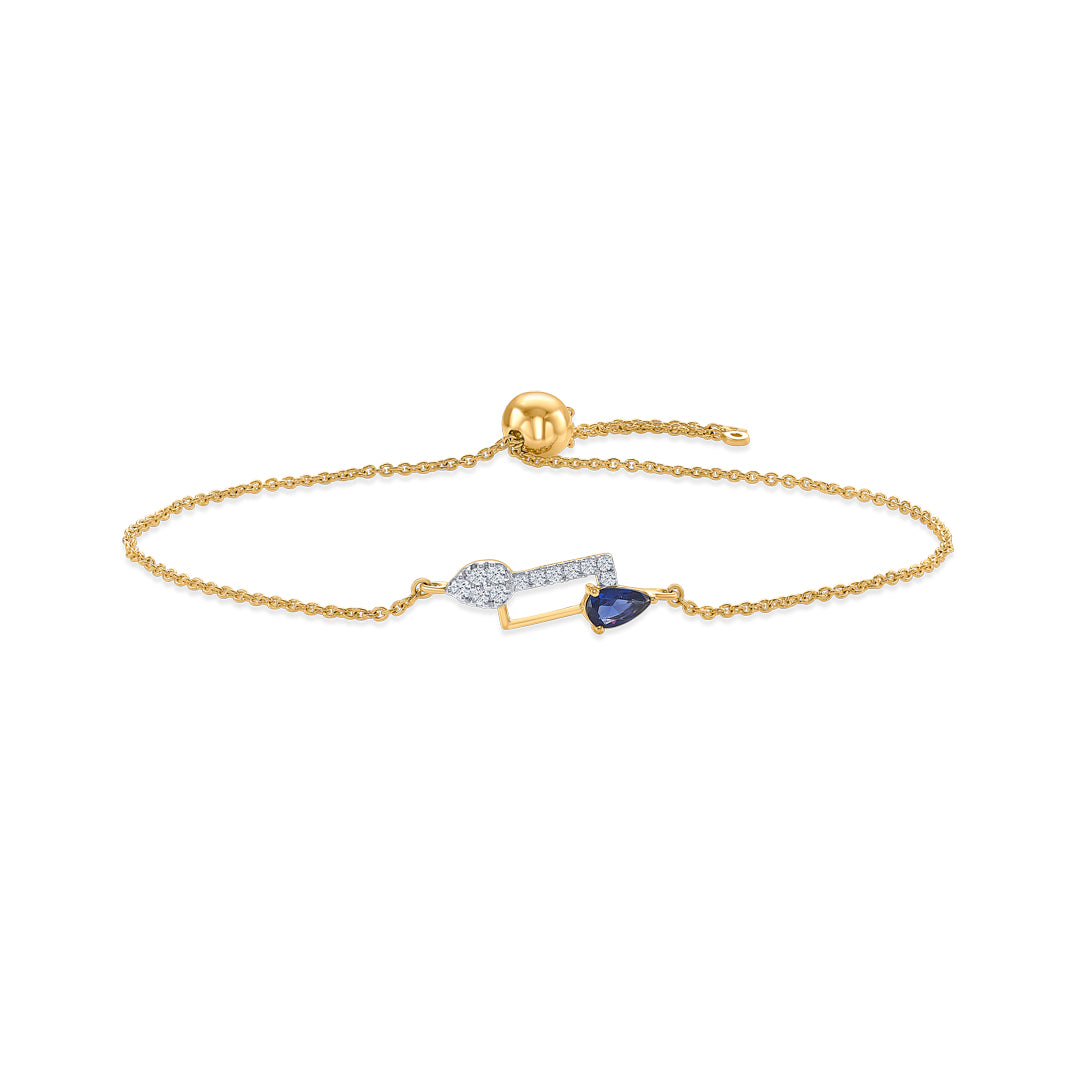 Amara Gold & Diamond Flexible Bracelet For Women
