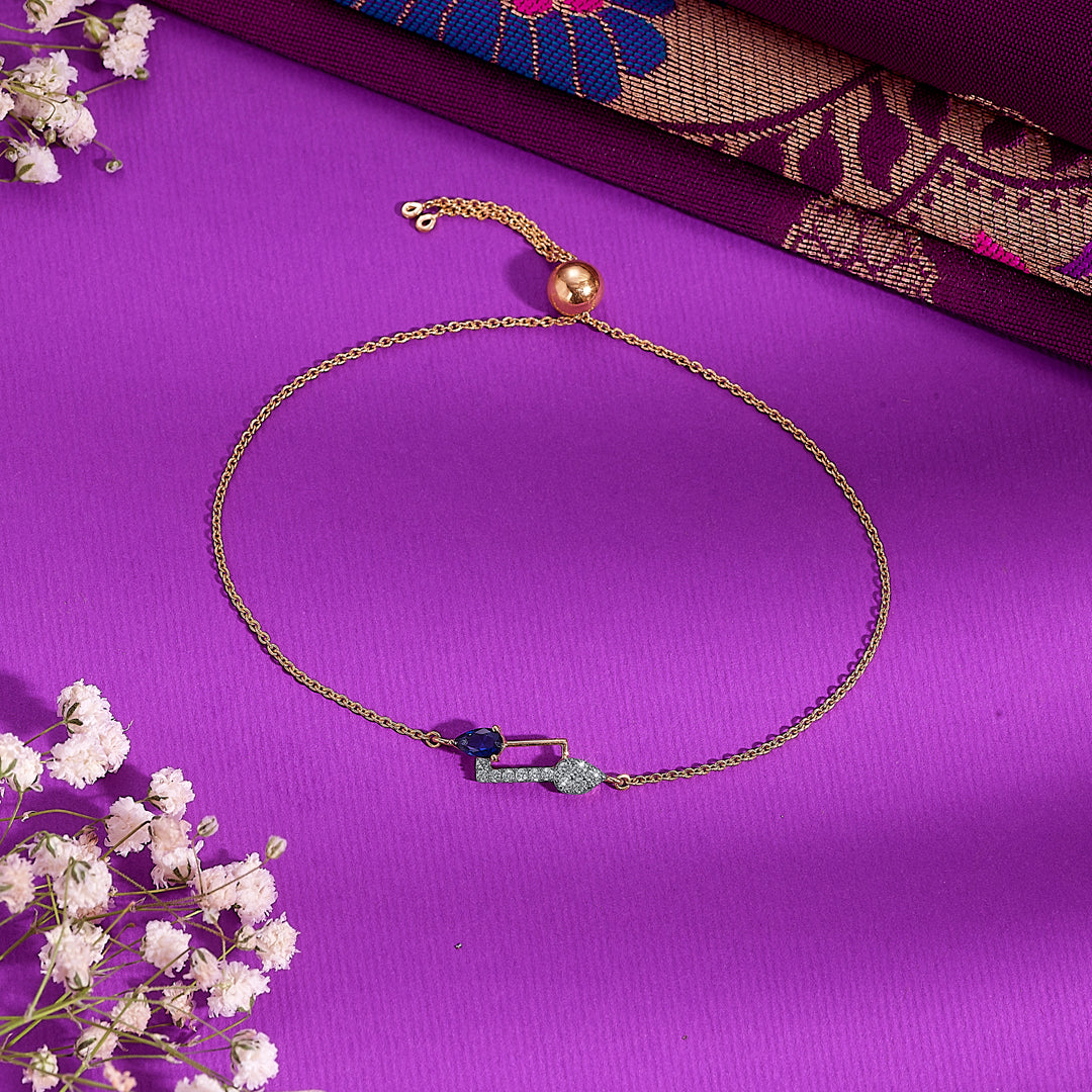 Amara Gold & Diamond Flexible Bracelet For Women