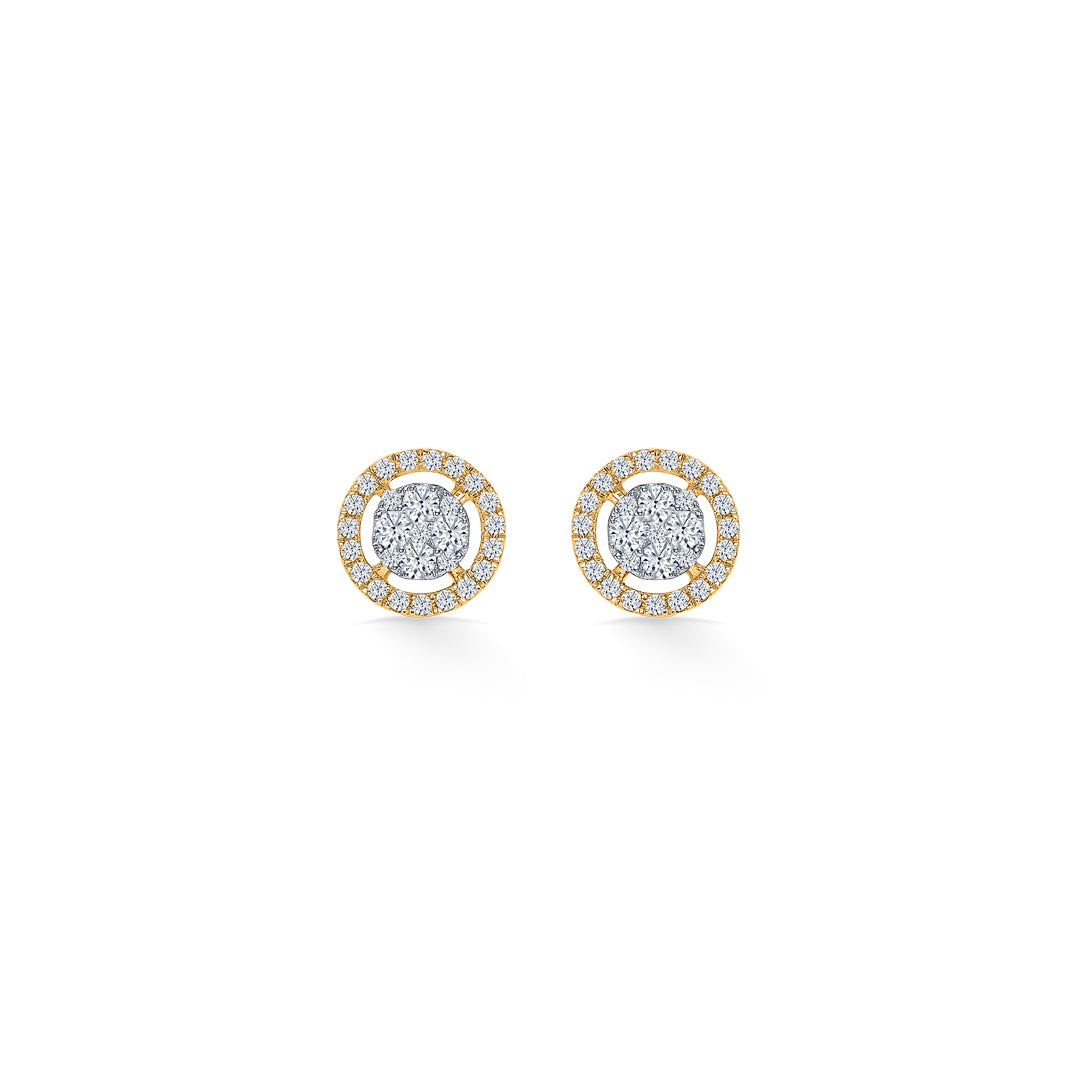 Noble Shine Gold & Diamond Stud Earring For Women