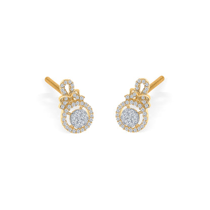 Classic Radiance Gold & Diamond Stud Earring For Women