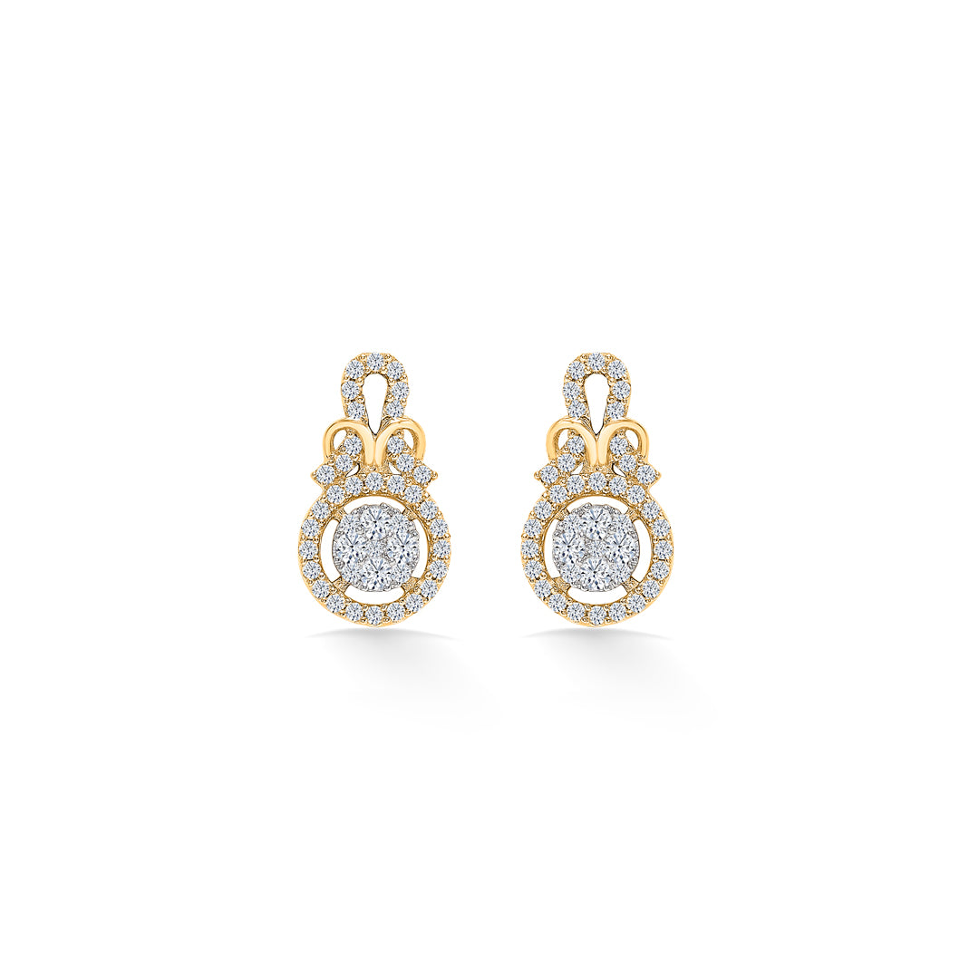 Classic Radiance Gold & Diamond Stud Earring For Women