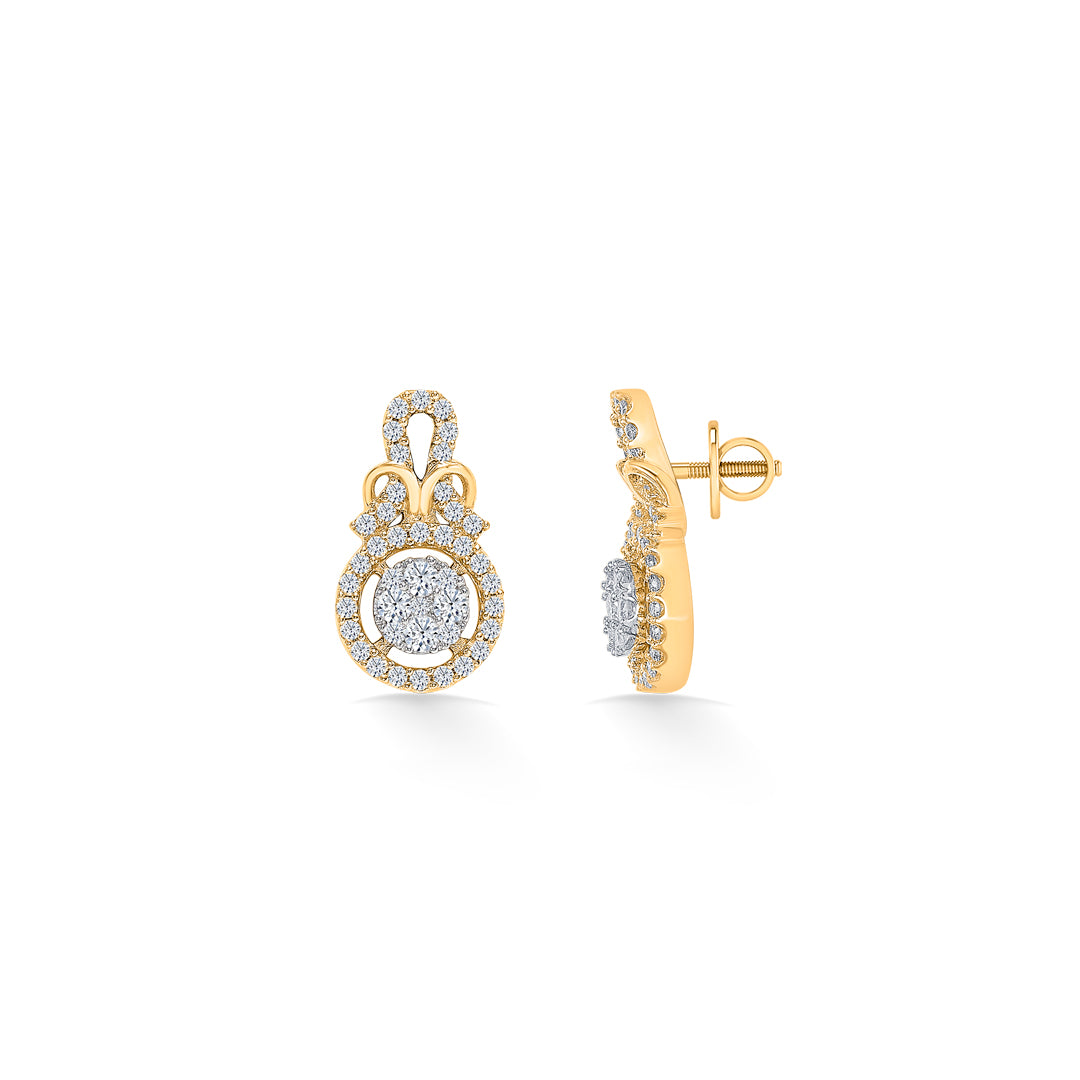 classic radiance gold & diamond stud earring for women