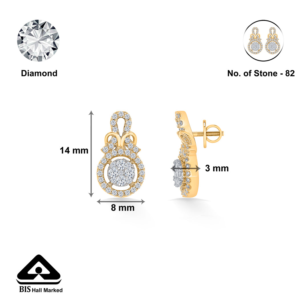 classic radiance gold & diamond stud earring for women