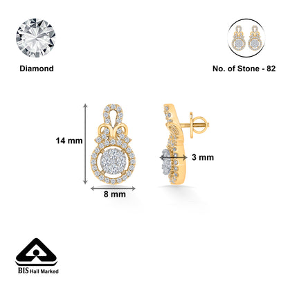 Classic Radiance Gold & Diamond Stud Earring For Women
