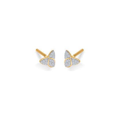 Treleaf Spark Gold & Diamond Stud Earring