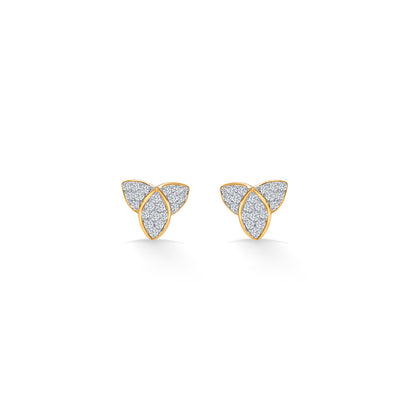 Treleaf Spark Gold & Diamond Stud Earring