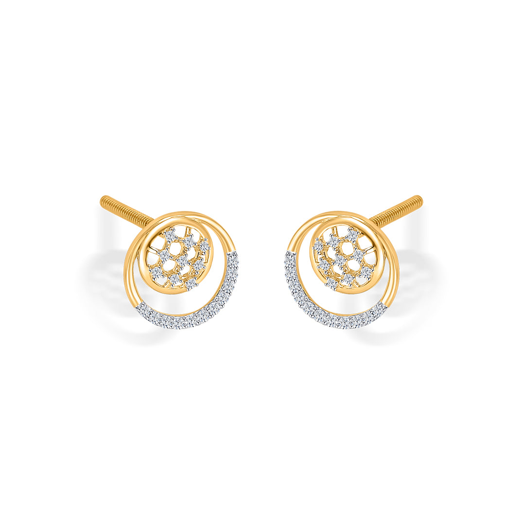 florette arc gold & diamond stud earring