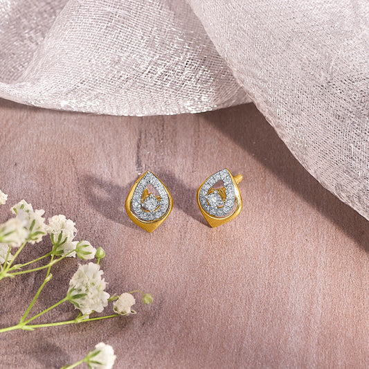 Astral Gold & Diamond Stud Earring For Women