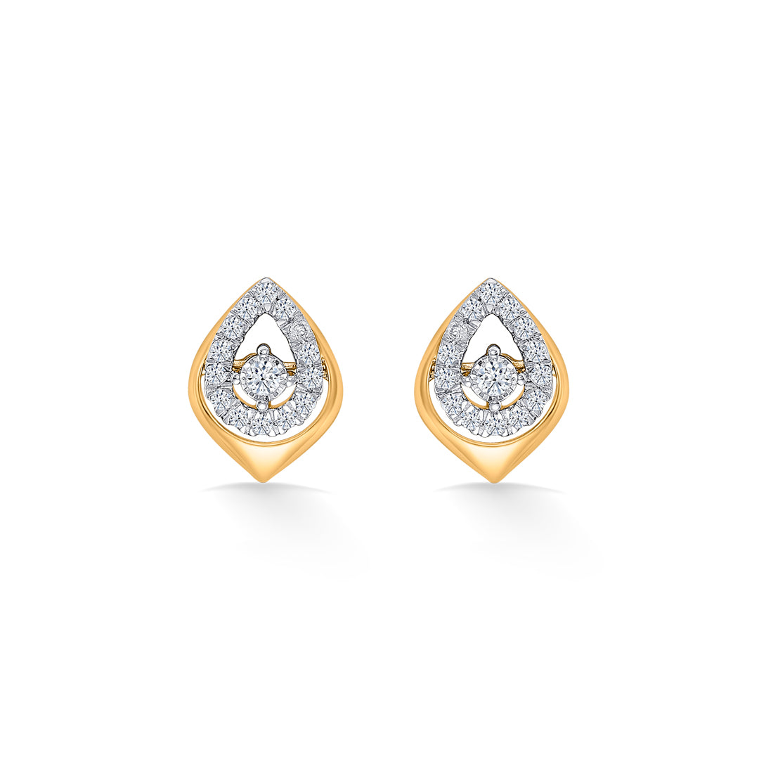 Astral Gold & Diamond Stud Earring For Women