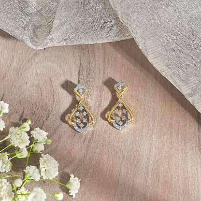 Vortex Gold & Diamond Drops & Dangler Earring For Women