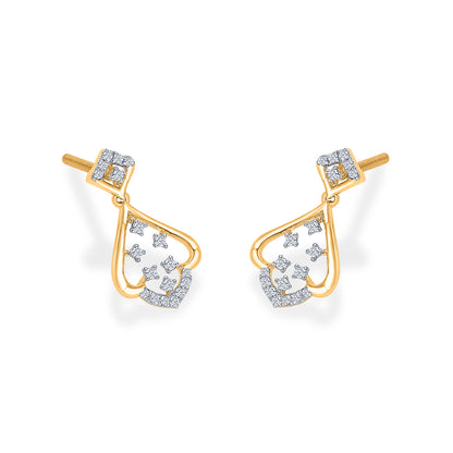 Vortex Gold & Diamond Drops & Dangler Earring For Women
