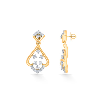 Vortex Gold & Diamond Drops & Dangler Earring For Women