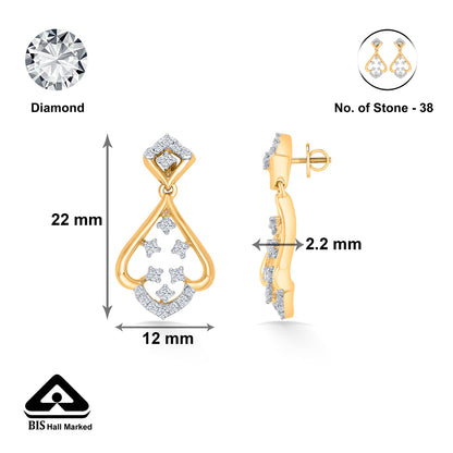 Vortex Gold & Diamond Drops & Dangler Earring For Women