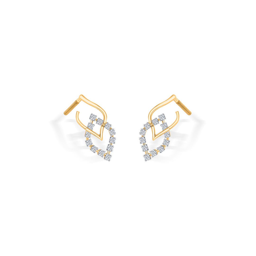 seraphic gold & diamond stud earring for women
