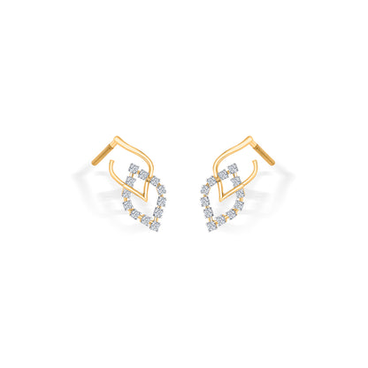 Seraphic Gold & Diamond Stud Earring For Women