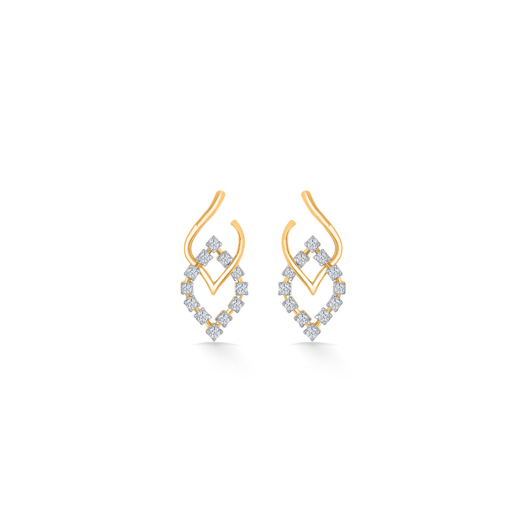 Seraphic Gold & Diamond Stud Earring For Women