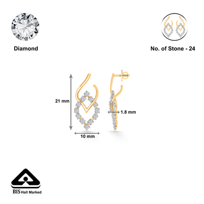 Seraphic Gold & Diamond Stud Earring For Women