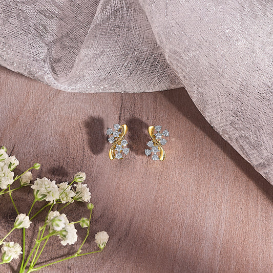 Twilight Gold & Diamond Stud Earring For Women
