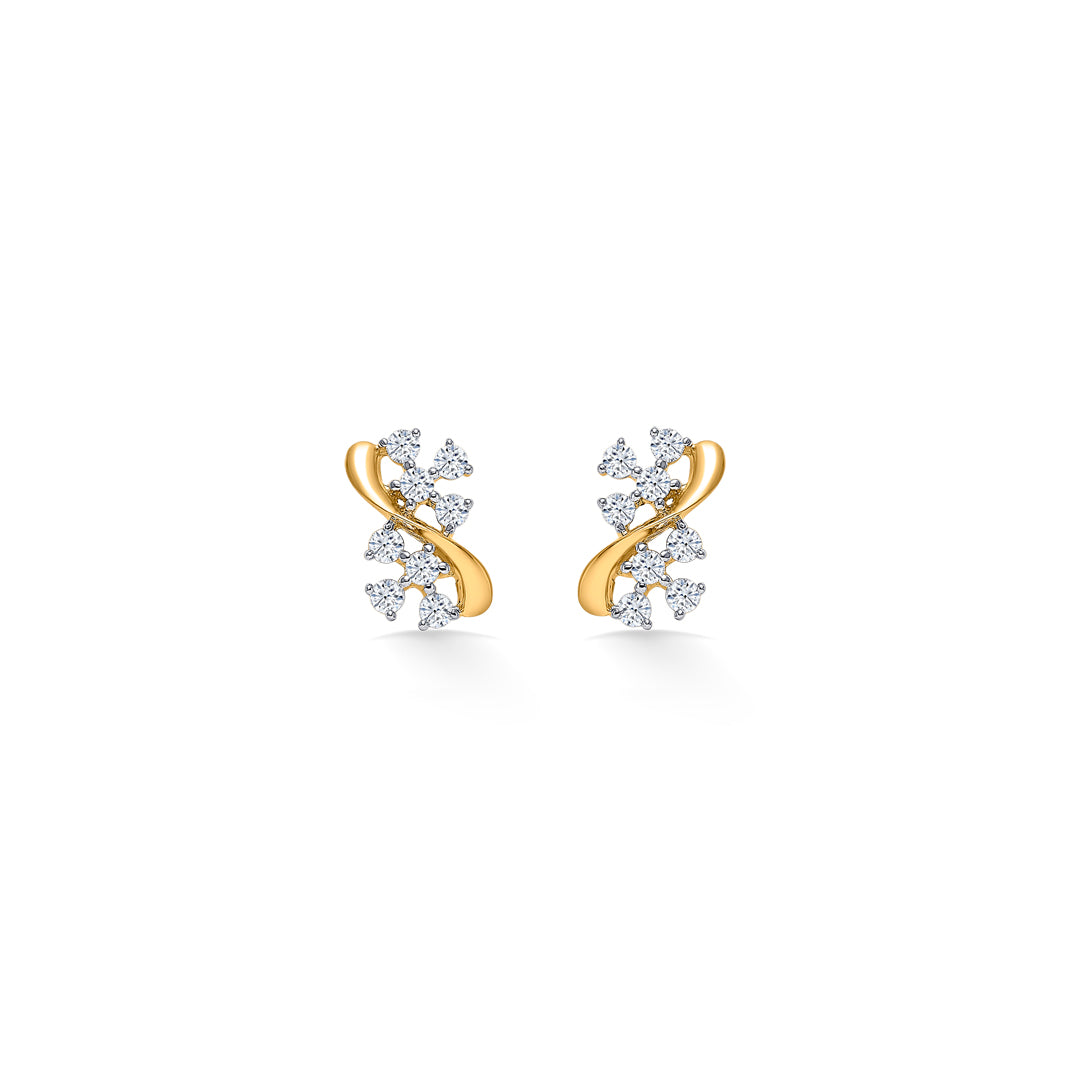 Twilight Gold & Diamond Stud Earring For Women