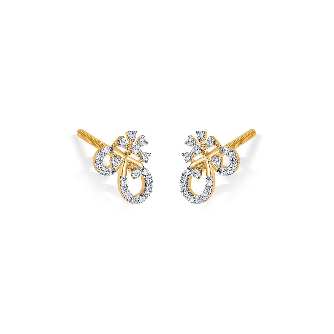 orna loop gold & diamond stud earring