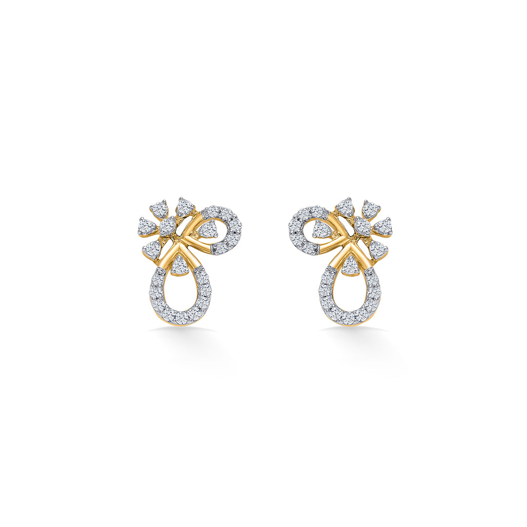 Orna Loop Gold & Diamond Stud Earring