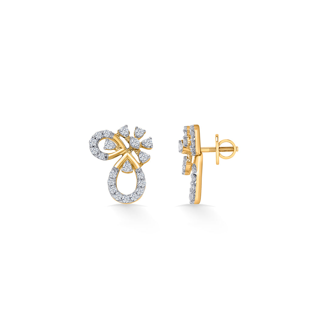 orna loop gold & diamond stud earring