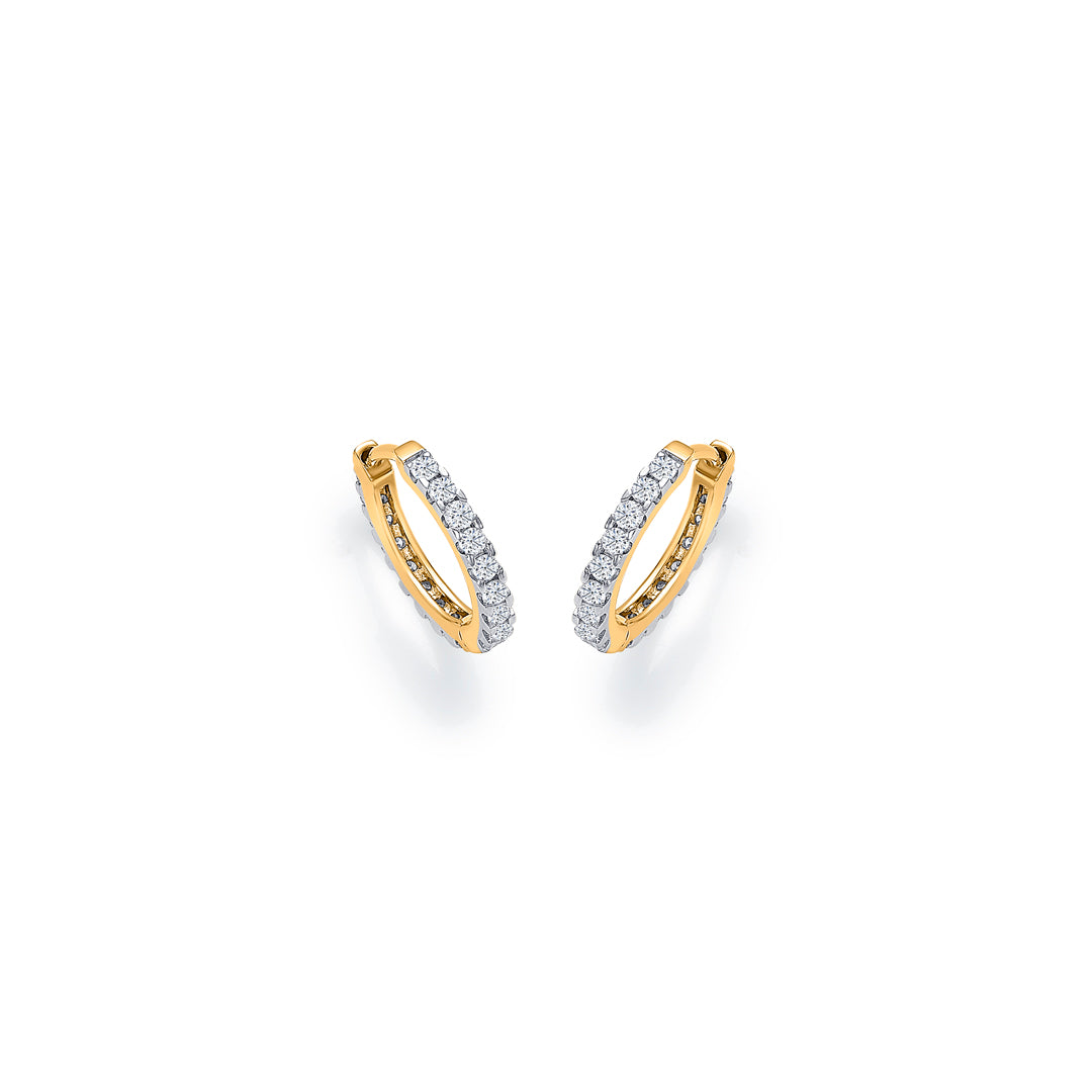 opal gold & diamond hoops & huggies earring for women