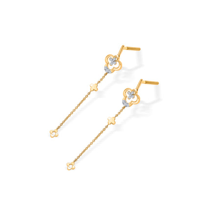 NoorLine Gold & Diamond Drops & Dangler Earring