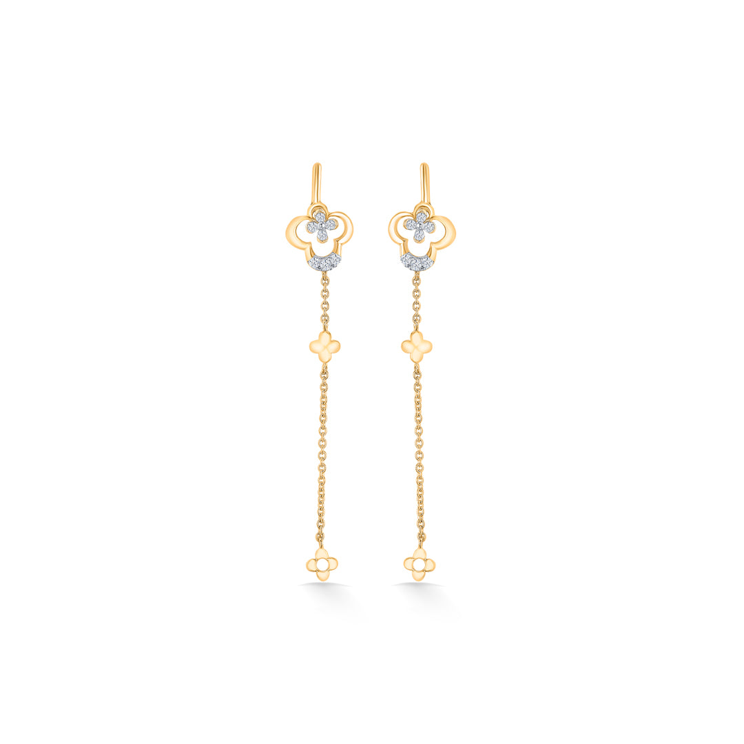 NoorLine Gold & Diamond Drops & Dangler Earring