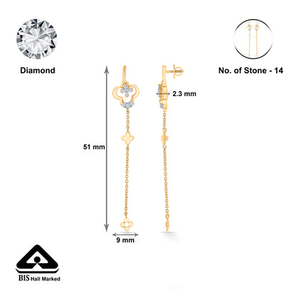 NoorLine Gold & Diamond Drops & Dangler Earring