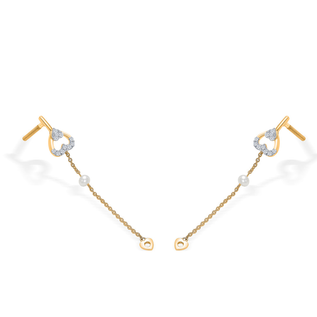 heartline gold & diamond drops & dangler earring