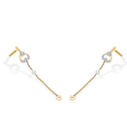 Heartline Gold & Diamond Drops & Dangler Earring