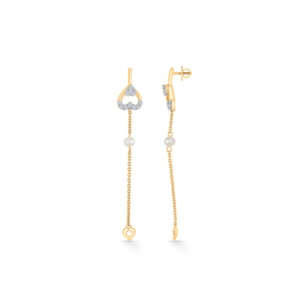 heartline gold & diamond drops & dangler earring
