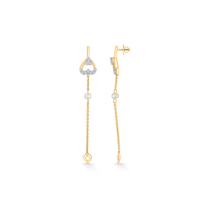 Heartline Gold & Diamond Drops & Dangler Earring
