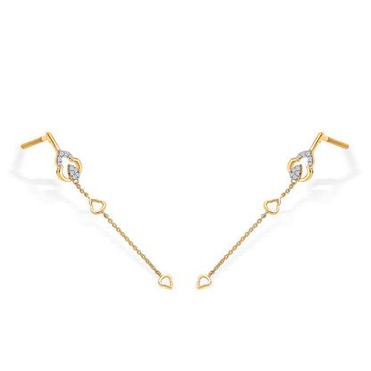 Trilune Trails Gold & Diamond Drops & Dangler Earring