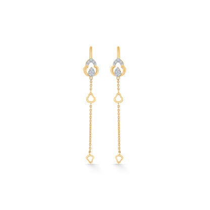 Trilune Trails Gold & Diamond Drops & Dangler Earring
