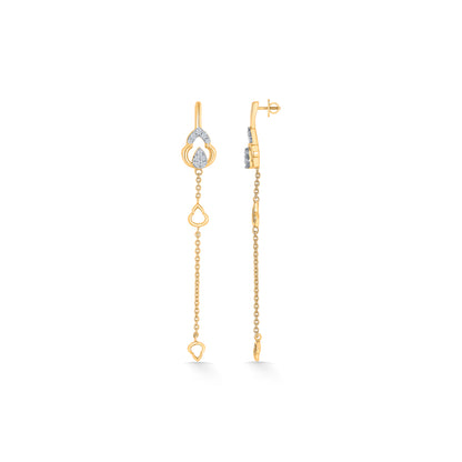 Trilune Trails Gold & Diamond Drops & Dangler Earring
