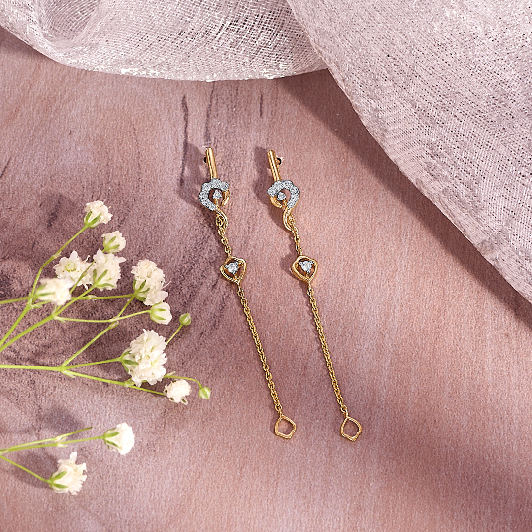 gleam gold & diamond drops & dangler earring for women