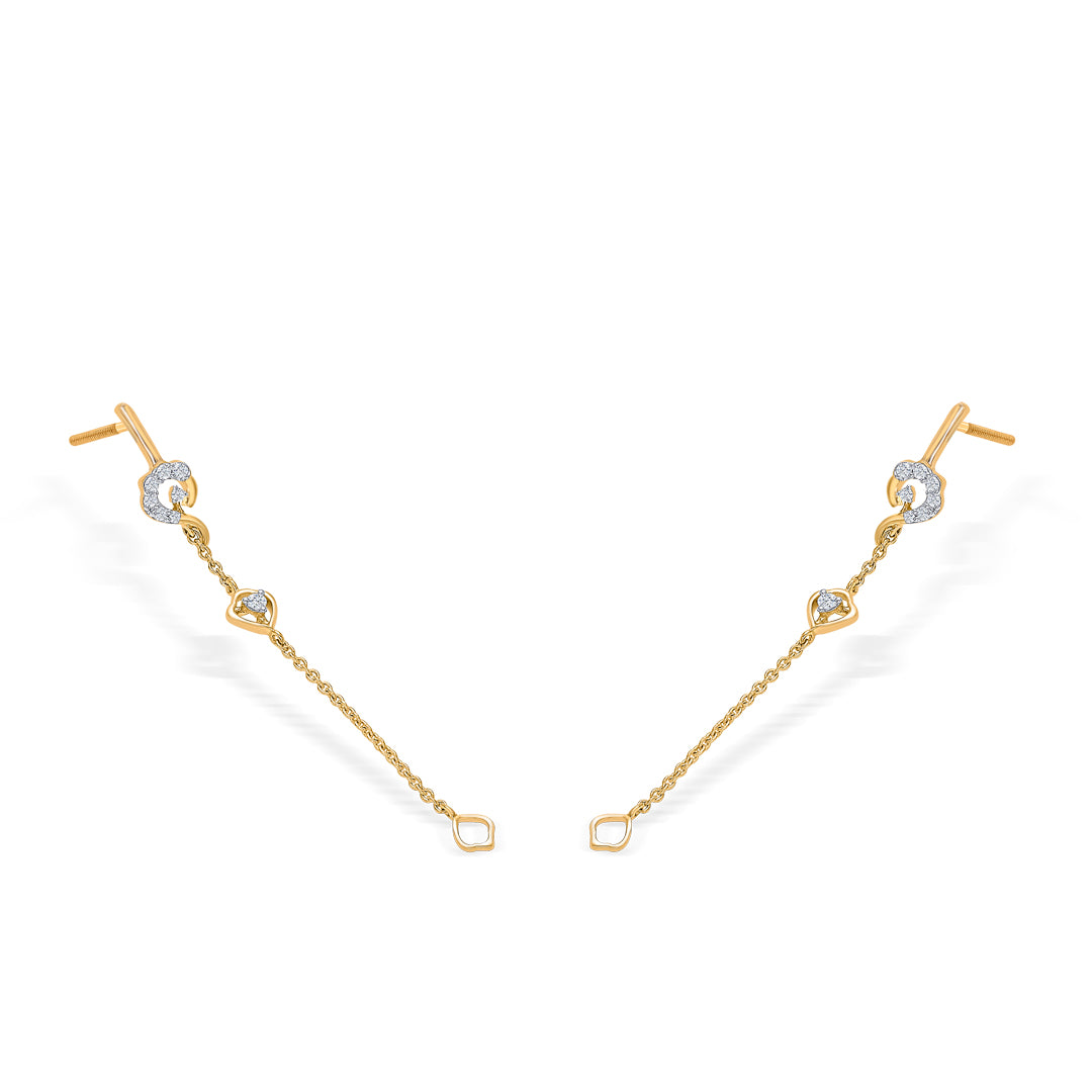 gleam gold & diamond drops & dangler earring for women