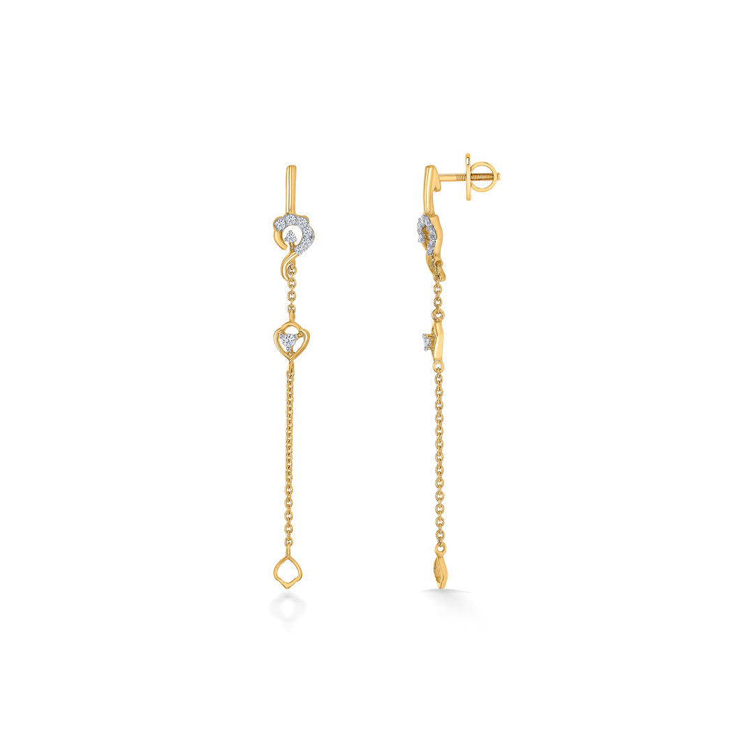 gleam gold & diamond drops & dangler earring for women