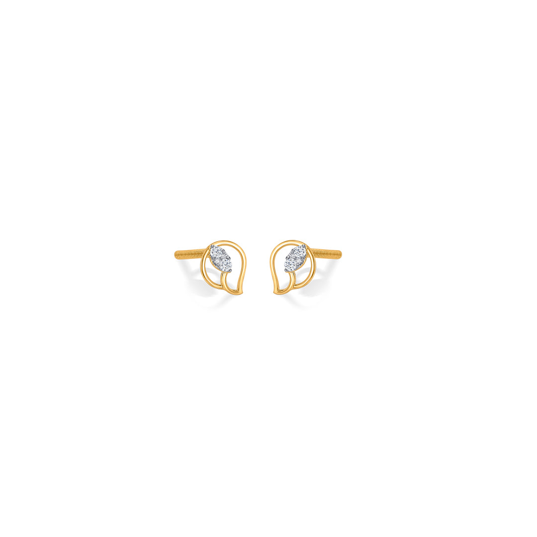 nova gold & diamond stud earring for women