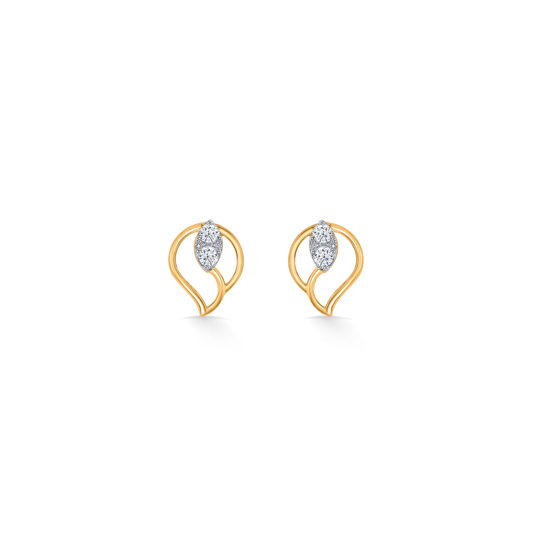 Nova Gold & Diamond Stud Earring For Women