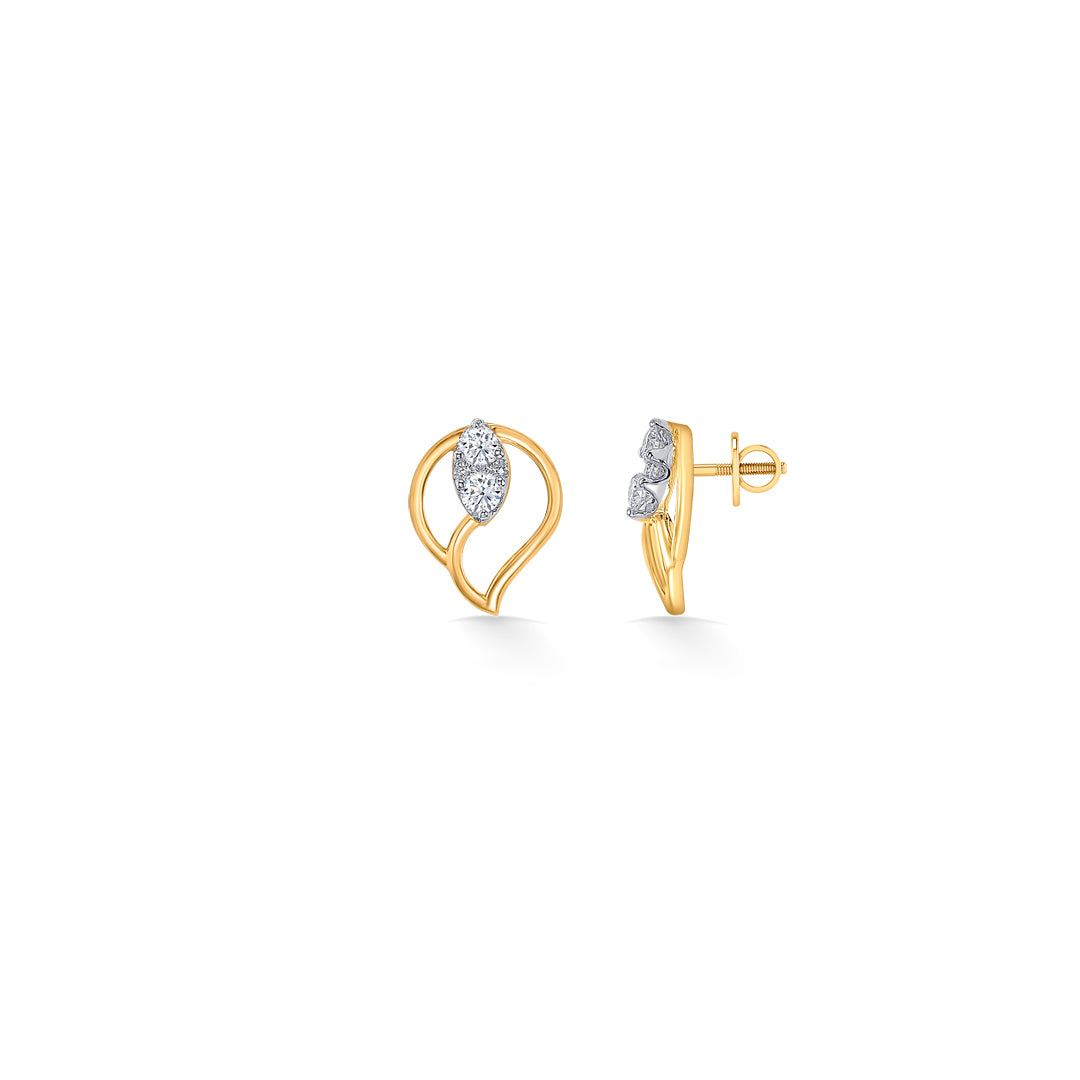 nova gold & diamond stud earring for women