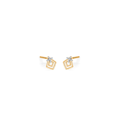 Florangle Spark Glow Gold & Diamond Stud Earring