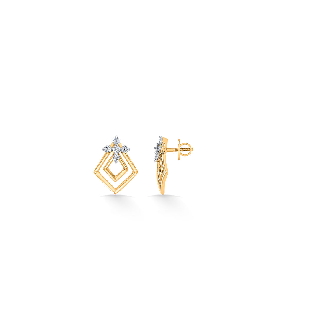 florangle spark glow gold & diamond stud earring