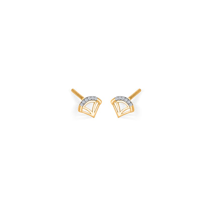 Halo Fanthom Glow Gold & Diamond Stud Earring