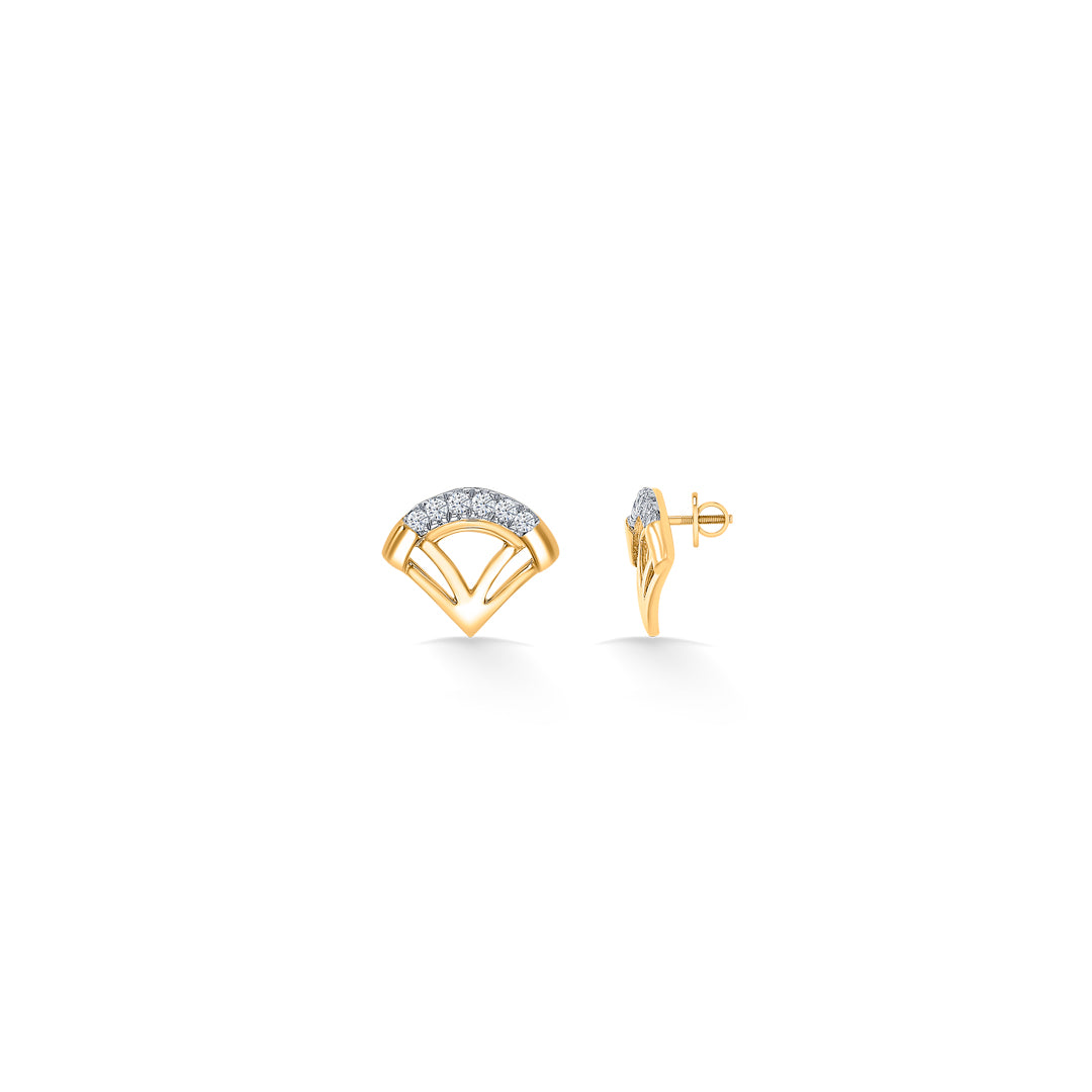 halo fanthom glow gold & diamond stud earring