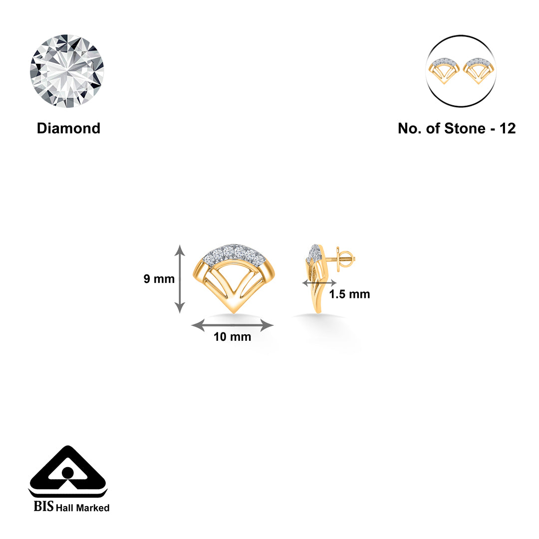 halo fanthom glow gold & diamond stud earring