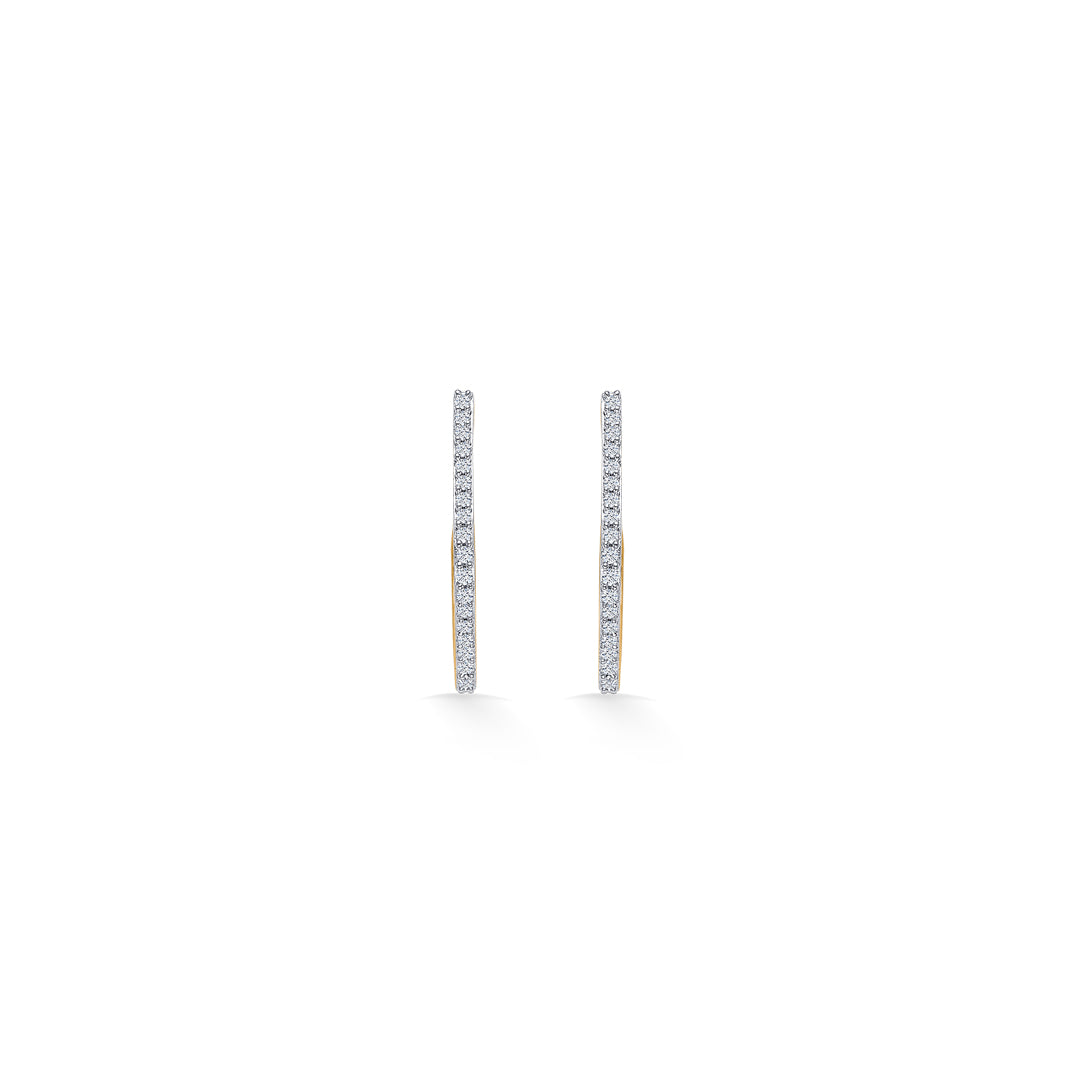 Leaf Gold & Diamond Hoops & Huggies Earring For Women