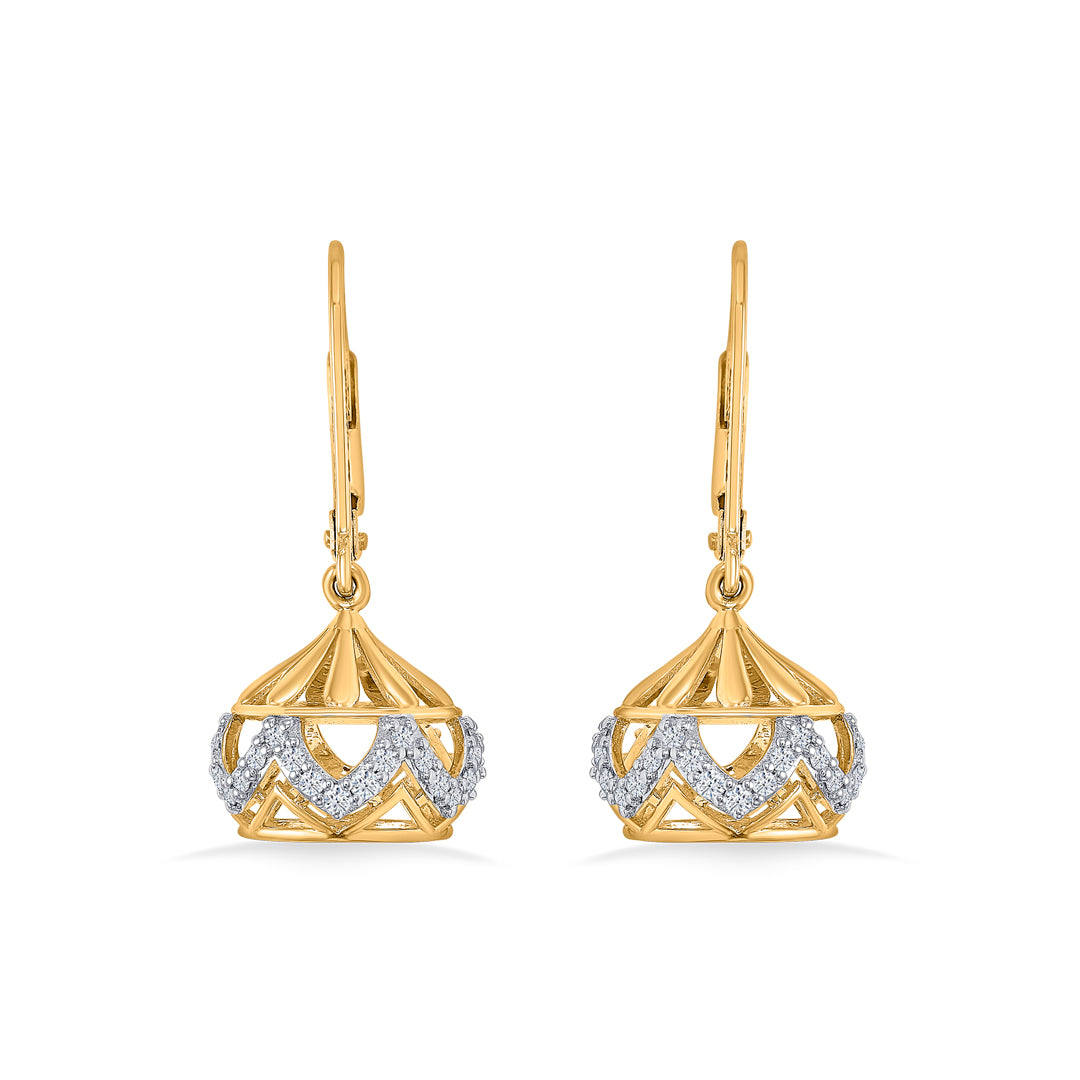 Nova Gold & Diamond Jhumka Earring For Women